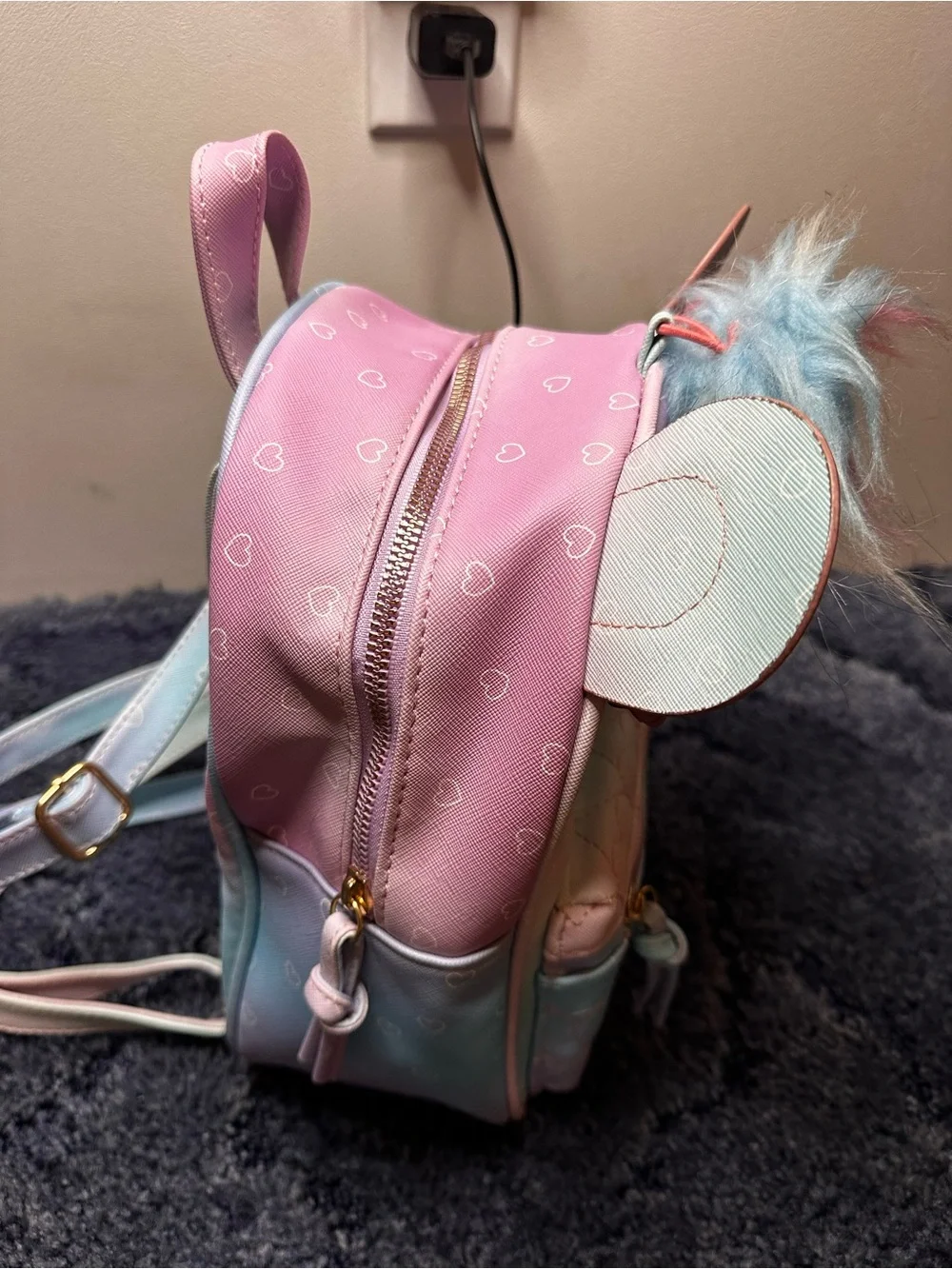 Under One Sky Pastel Unicorn Bear Mini Backpack - Pink Blue Mint